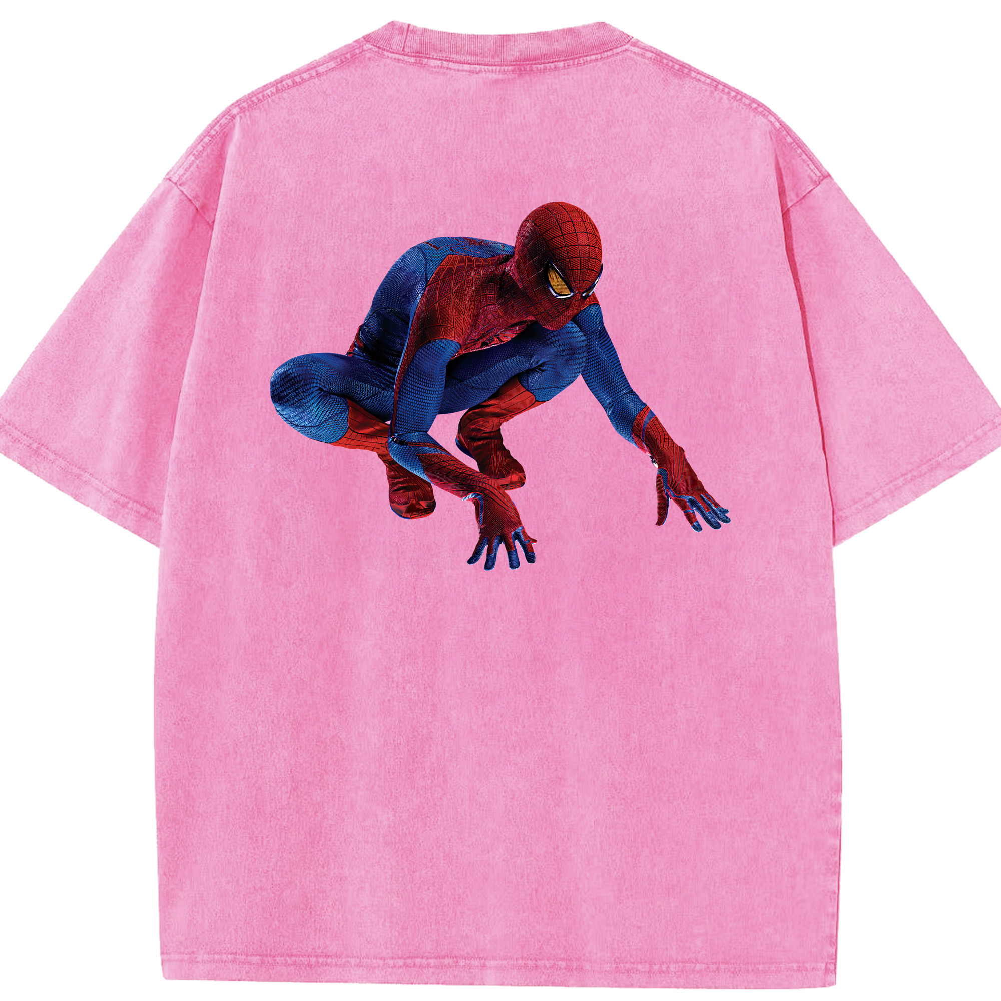 （画像用） Spider Man スパイダーマン 綿100% ヴィンテージ風 半袖Tシャツ（背面プリント）
